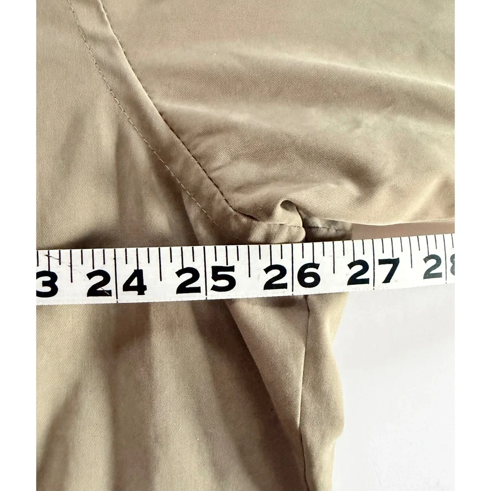 Vtg Nautica Mens XL Khaki Tan Full Zip Windbreaker Jacket Harrington Plaid Lined